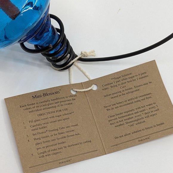 Hummingbird feeder hand blown glass - Picture 7 of 13